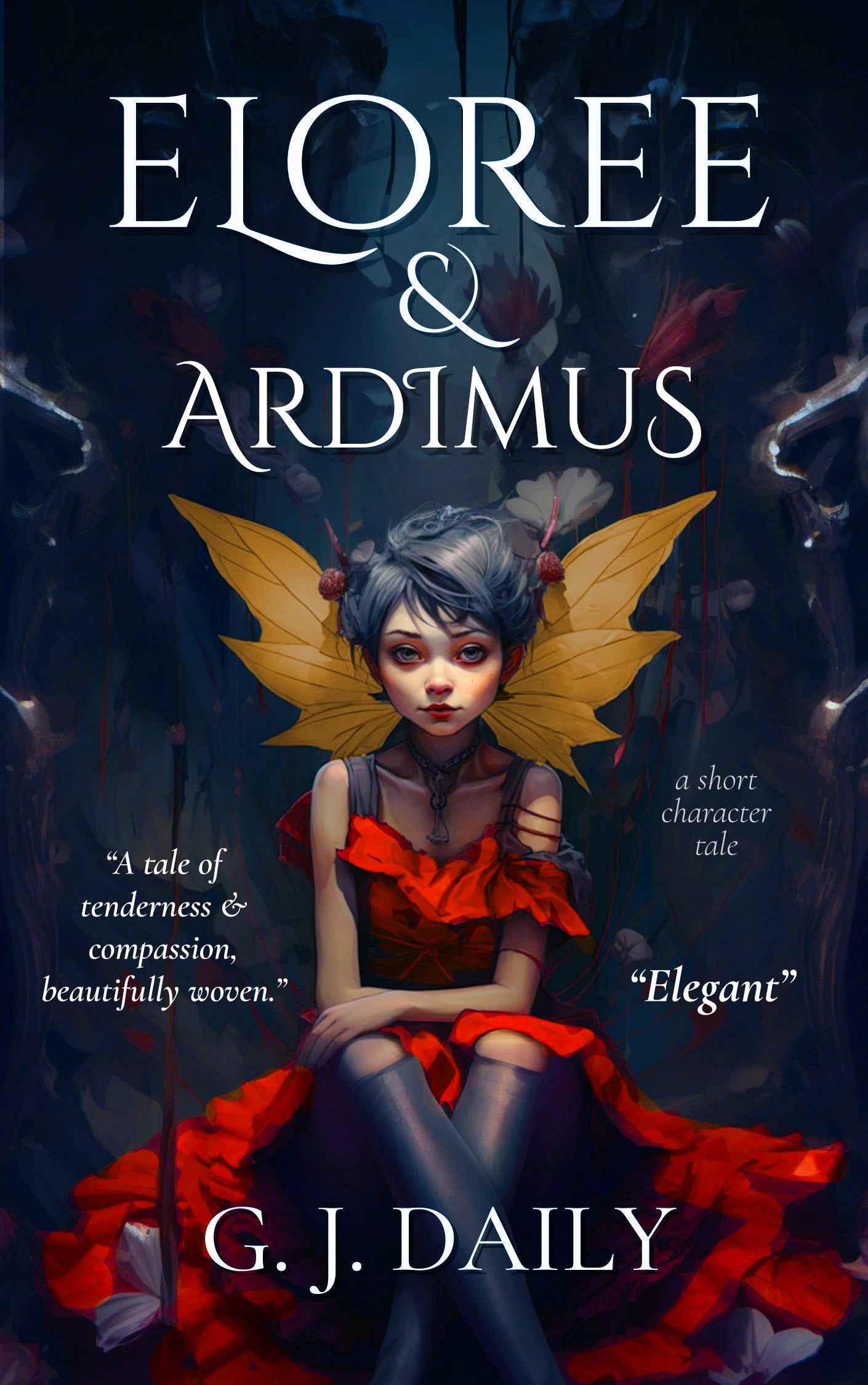 Book cover of 'Eloree & Ardimus' with a fairy character and dark background